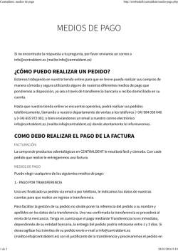 Centraldent: medios de pago