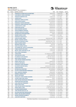 El Valle 9. 30k Clasificaci&oacute;n Masculina