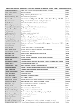 Impulsores del `Manifiesto para una Nueva Pol&iacute;tica de la Naturaleza