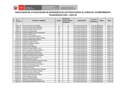 resultados de la evaluaci&oacute;n de expedientes del proceso - UGEL-06