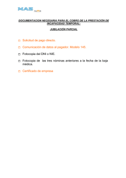 Documentacion necesaria pago IT por Jubilaci&oacute;n Parcial