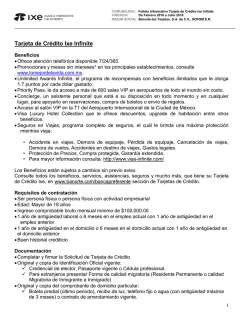 Tarjeta de Cr&eacute;dito Ixe Infinite