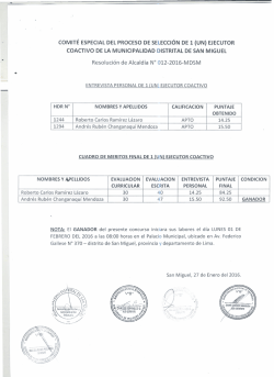 Evaluaci&oacute;n Final y Cuadro de Meritos