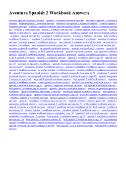 Aventura Spanish 2 Workbook Answers