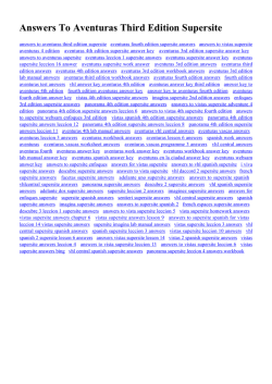 Answers To Aventuras Third Edition Supersite