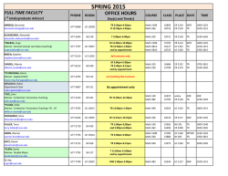 View Office Hours of All Faculty