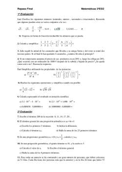 Ejercicios de repaso de 3&ordm; de E.S.O.