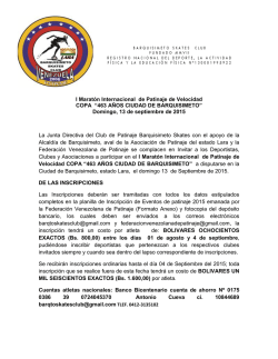 1ra Marat&oacute;n Internacional de Patinaje de Velocidad
