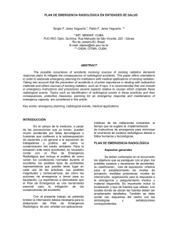 PLAN DE EMERGENCIA RADIOL&Oacute;GICA EN ENTIDADES DE