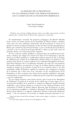 LA IMAGEN DE LA PRUDENCIA EN LOS HIEROGLYPHICA DE