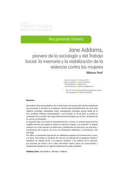 Jane Addams, - Carrera de Trabajo Social