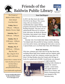 Friends of BPL Newsletter 2015