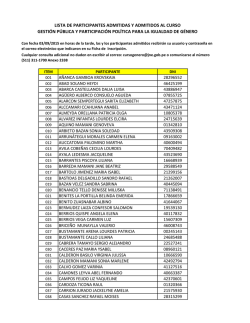 lista de participantes admitidas y admitidos al curso gesti&oacute;n p&uacute;blica