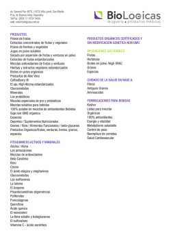 PRODUCTOS Polvos de frutas Extractos concentrados de frutas y