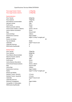 Peso juego Ruedas Tubular 1370g&plusmn;50g Peso