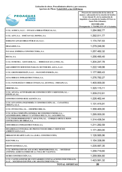 Licitaci&oacute;n de obras. Procedimiento abierto y por