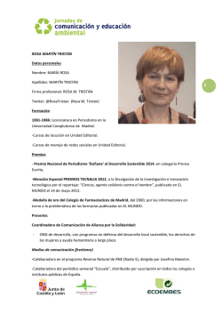 1 ROSA MART&Iacute;N TRIST&Aacute;N Datos personales Nombre: MAR&Iacute;A