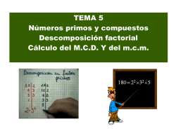 TEMA 5 N&uacute;meros primos y compuestos Descomposici&oacute;n factorial