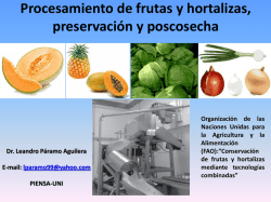 Procesamiento de frutas y hortalizas, preservaci&oacute;n y poscosecha