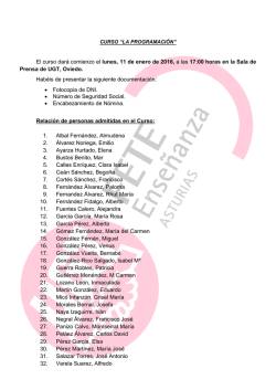 El curso dar&aacute; comienzo el lunes, 11 de enero de 2016 - FETE-UGT