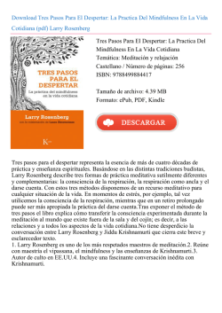 Tres Pasos Para El Despertar: La Practica Del Mindfulness En La