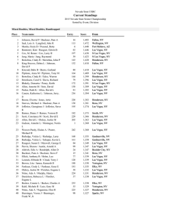 Current Standings - 2015 Nevada State Senior Championships