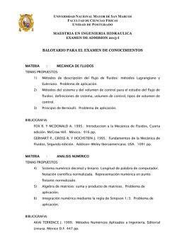 Ingenier&iacute;a Hidraulica - Universidad Nacional Mayor de San Marcos