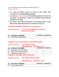 Si a pesar de haberse inscrito no consta en este listado, favor