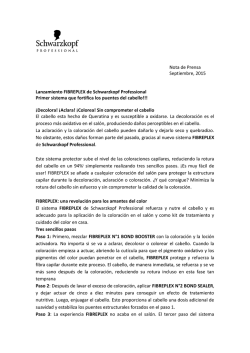 Nota de Prensa Septiembre, 2015 Lanzamiento