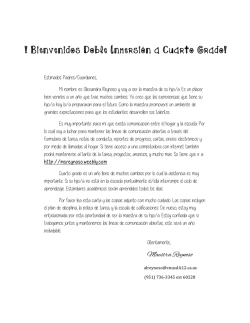 ! Bienvenidos Doble Inmersi&oacute;n a Cuarto Grado!