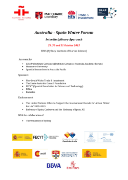 Australia - Spain Water Forum
