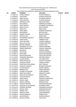 No. CARNET NOMBRES APELLIDOS ACAPITE INCISO 1 14