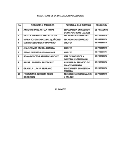 Resultados Evaluaci&oacute;n Psicol&oacute;gica CAS N&deg; 001-2015.