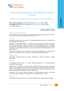 Abordaje del paciente con fibromialgia en Atenci&oacute;n Primaria