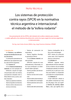 Los sistemas de protecci&oacute;n contra rayos (SPCR) en