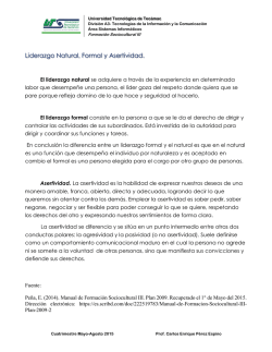 Liderazgo Natural, Formal y Asertividad.