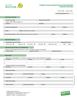 Formato Inscripci&oacute;n Proveedores Persona Natural