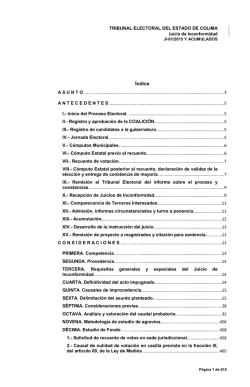 Juicio de Inconformidad &Iacute;ndice - Tribunal Electoral del Estado de
