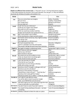 Modal Verbs - NSALMERONBILING
