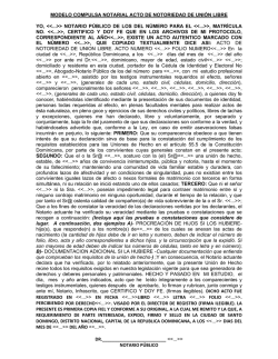 MODELO COMPULSA NOTARIAL ACTO DE NOTORIEDAD DE