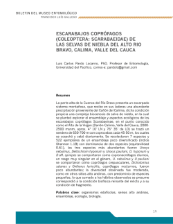 ESCARABAJOS COPR&Oacute;FAGOS (COLEOPTERA: SCARABAEIDAE
