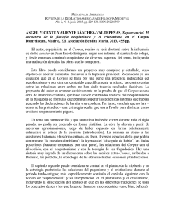 Supraesencial. El encuentro de la filosof&iacute;a neoplat&oacute;nica y el