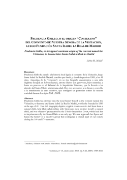 PRUDENCIA GRILLO, O EL ORIGEN &ldquo;CORTESANO&rdquo; DEL