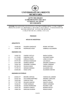 listado de grado - Universidad de Oriente