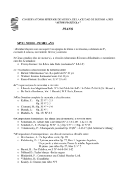 Programa Piano Nivel Medio - Conservatorio Superior de M&uacute;sica de
