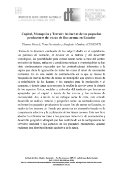 Capital, Monopolio y Terroir: las luchas de los peque&ntilde;os