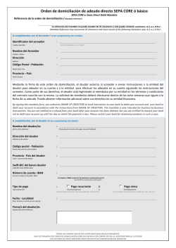 Orden de domiciliaci&oacute;n de adeudo directo SEPA CORE &oacute; b&aacute;sico