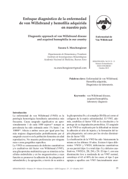 Enfoque diagn&oacute;stico de la enfermedad de von Willebrand y