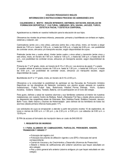 colegio pedagogico ingles informacion e instrucciones