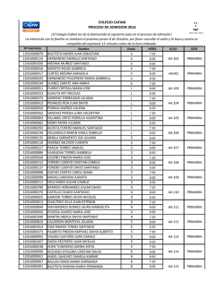 COLEGIO CAFAM PROCESO DE ADMISION 2016